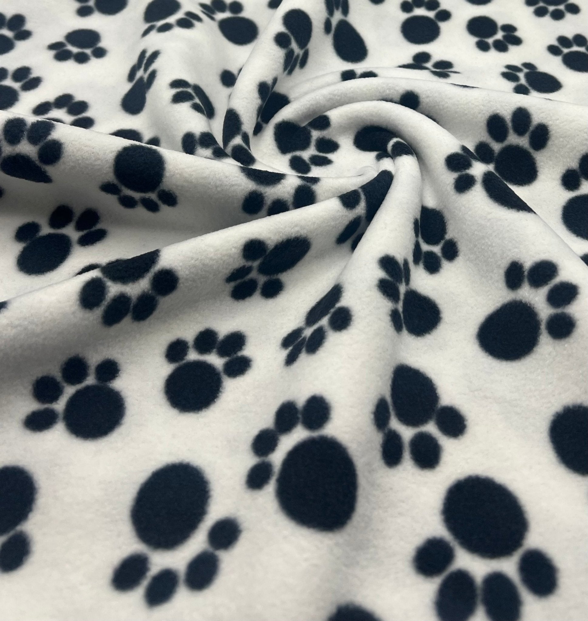 White Paws Printed Anti - Pil Polar Fleece Fabric Blanket Loungewear - T9 Fabrics